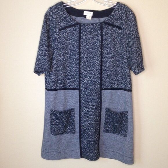 Anthropologie | Meadow Rue Gray and Black Boho Dress with Square Pockets Small - Picture 2 of 6